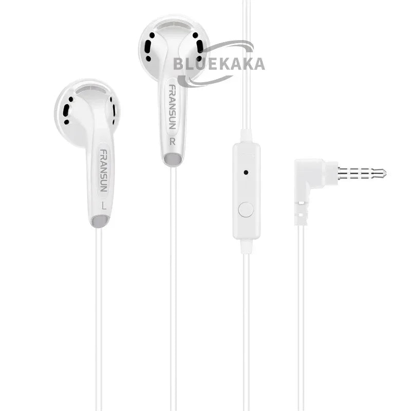 Wired Gaming Earbuds With 9D HiFi Bass Microphone | Tidesmit White With Mic Tidesmit