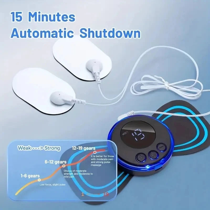 EMS Neck Massager - Portable Electric Pulse Pain Relief Patch Relaxation Treatment Tidesmit
