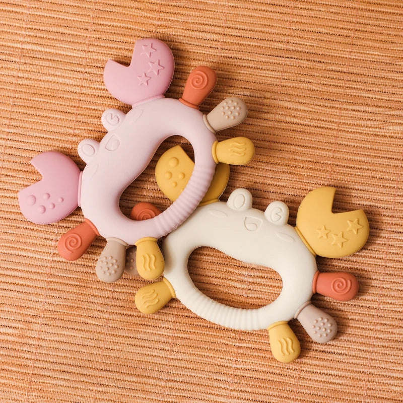 Silicone Baby Teether Baby Toys 0 to 12 Months BPA Free Chewing Teething Toys Crab Multicolor Teether Reborn Silicone Toys Gift