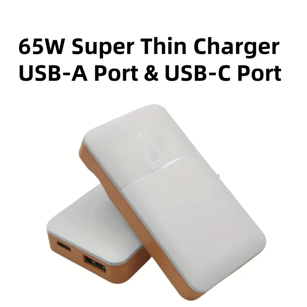65W GaN USB-C Wall Charger - Slim Dual Port Fast Charging Adapter Default Title Tidesmit
