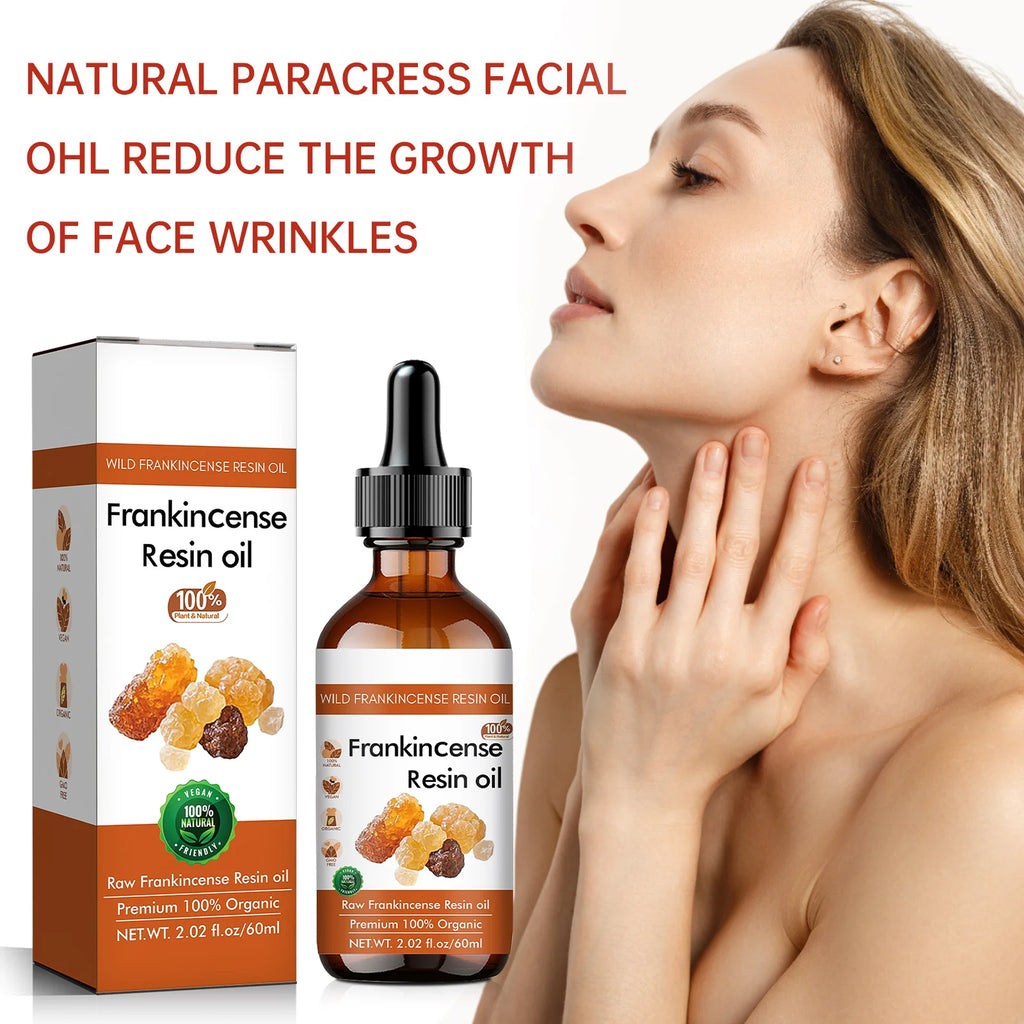 Organic Frankincense Resin Face Oil 60ml - 100% Pure Raw Formula, Supports Skin Smoothing, Deeply Moisturizes & Soothes.