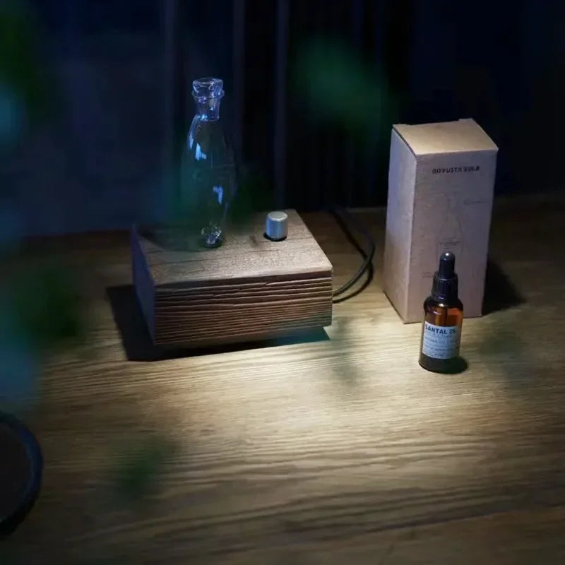 20ml Waterless Pure Essential Oil Diffuser Nebulizer Aromatherapy Diffuser Electric Wooden Glass Home Aroma Essential Diffusers