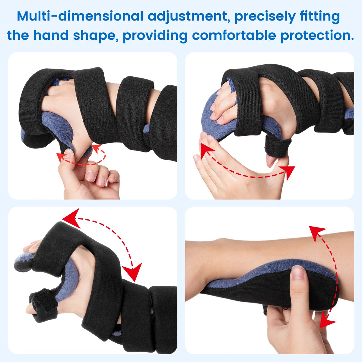 VELPEAU Hand Splint Adjustable for Carpal Tunnel Syndrome, Sprain and Arthritis, Wrist Brace Immobilizer Fixs Finger in Stroke