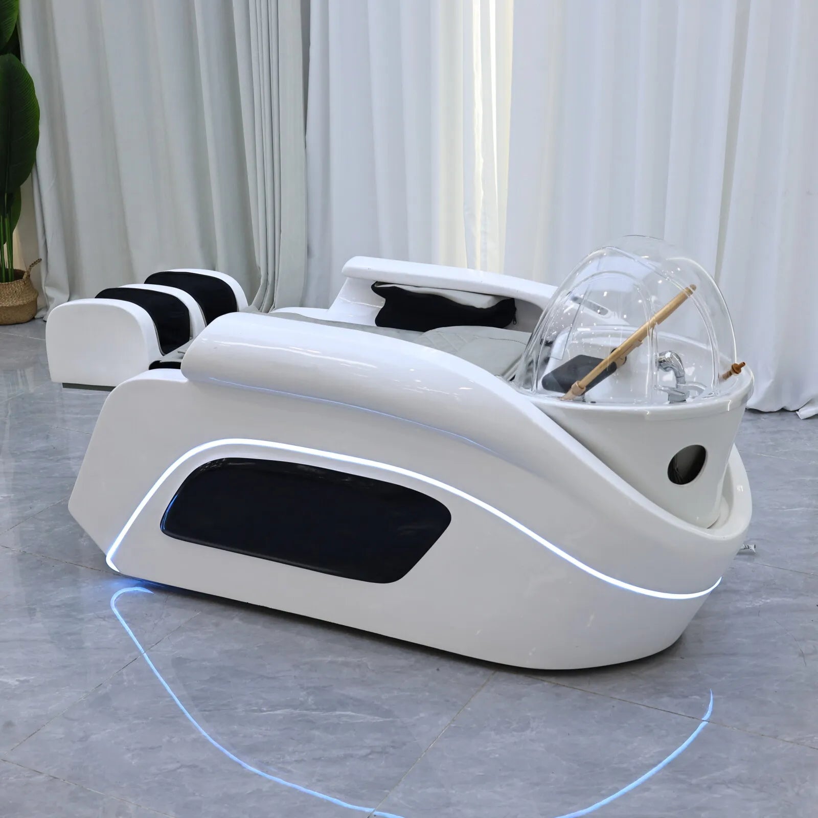 Massage Shampoo Bed for Salons – Ergonomic Hair Wash Station with Heat Massage Chairs Tidesmit