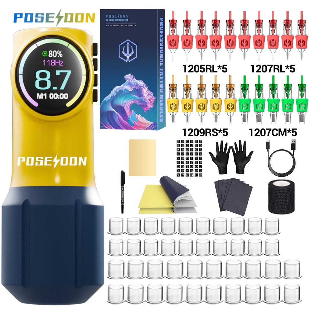 PMU Machine Kit: Wireless Professional Permanent Makeup Tattoo Pen Permanent Makeup Machines Tattoo Kit No Ink Tidesmit