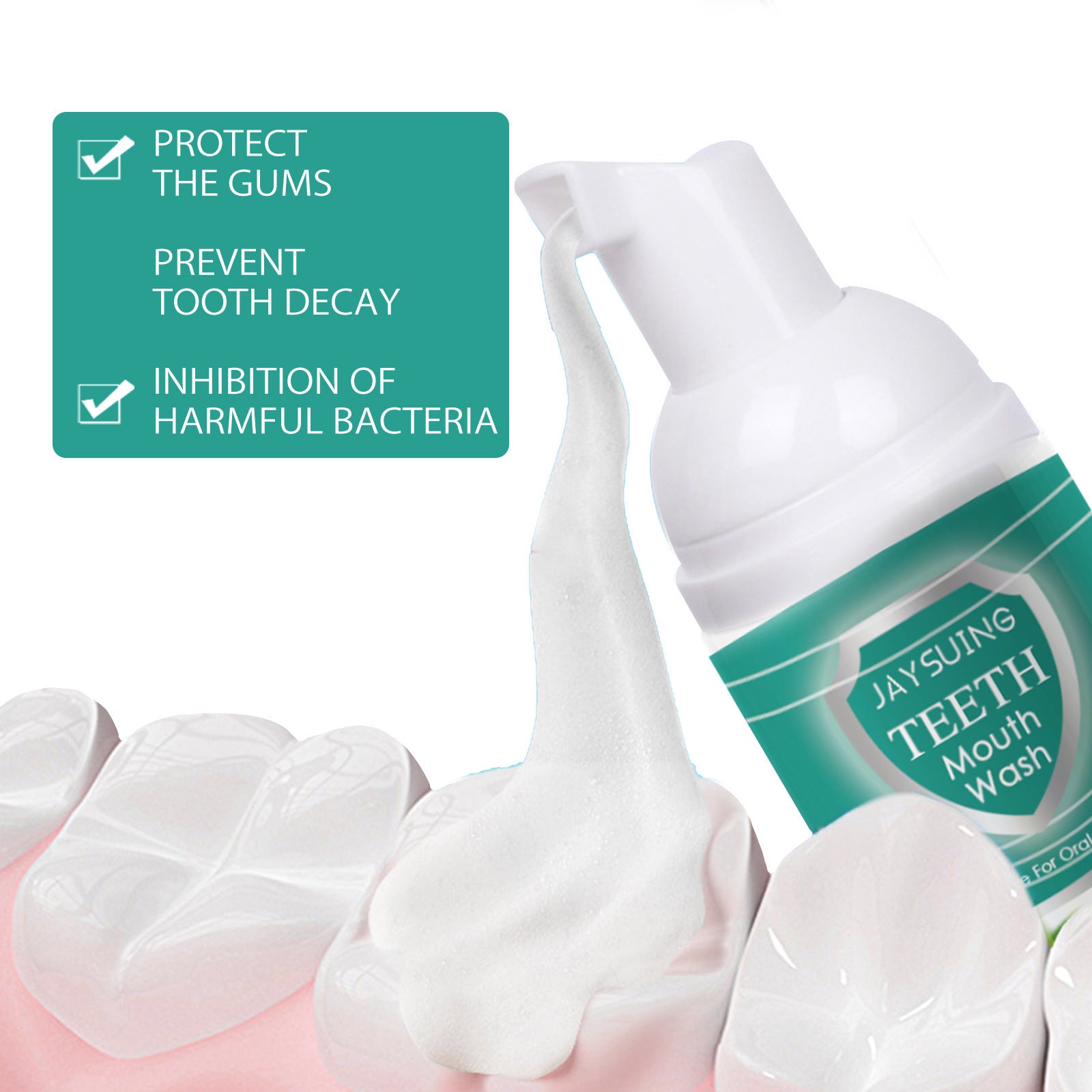 Tidesmit Teeth Whitening Cleansing Mousse for plaque removal and gingival repair to brighten teeth and freshen breath
