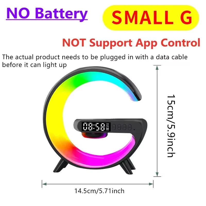 Wireless Portable Bluetooth Speaker with RGB Light and Phone Charger Black Tidesmit