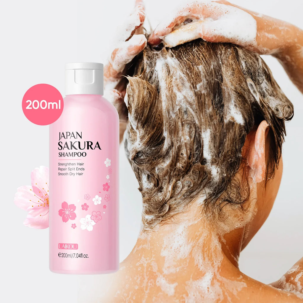 LAIKOU Sakura Shampoo And Hair Conditioner Cherry Blossom Nourishing Repair Dry Hair Smooth Anti Frizz Moisturizing Hair Care