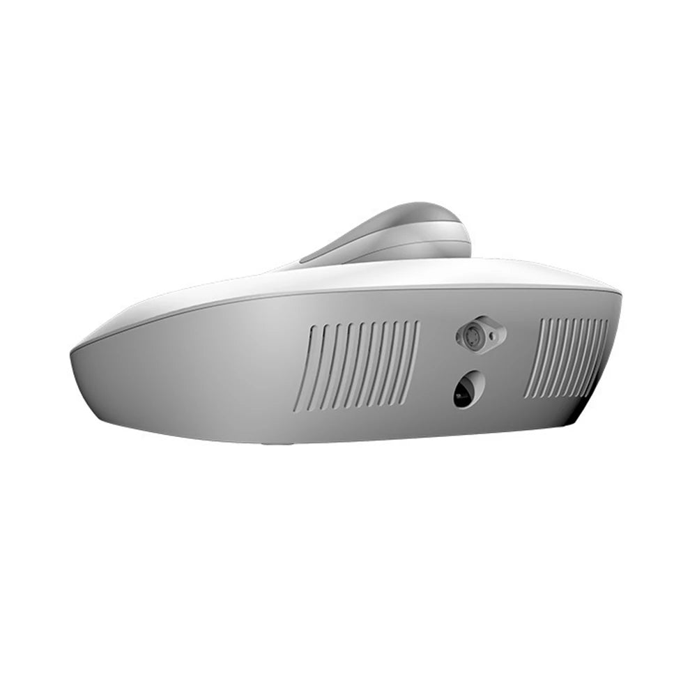 White 1MHz ultrasound physiotherapy device for home pain relief, showing rear view ports and sleek ergonomic design.