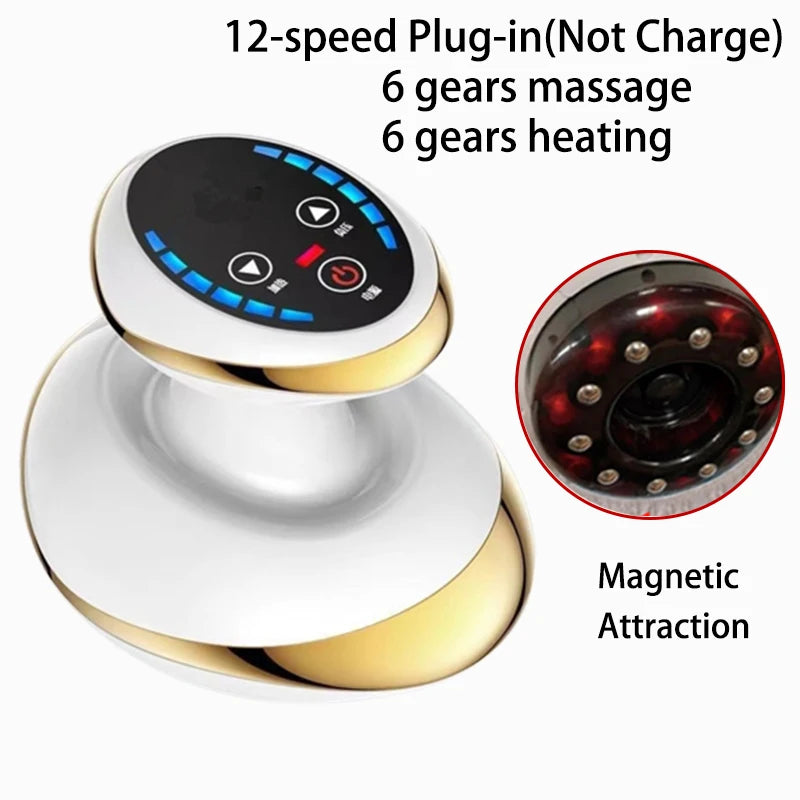 Electric Meridian Massage Brush | Deep Tissue Heat Therapy Tool Back Massage Instrument 6-Gold plug Tidesmit