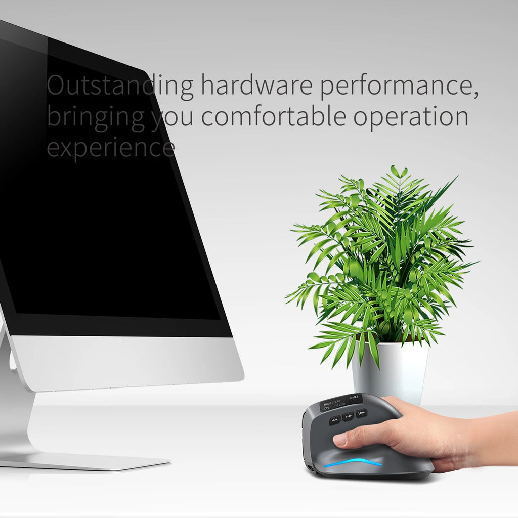ZELOTES F-26C Mouse Rechargeable display dual-mode wireless mouse with silent 2.4GHz BT gray mouse