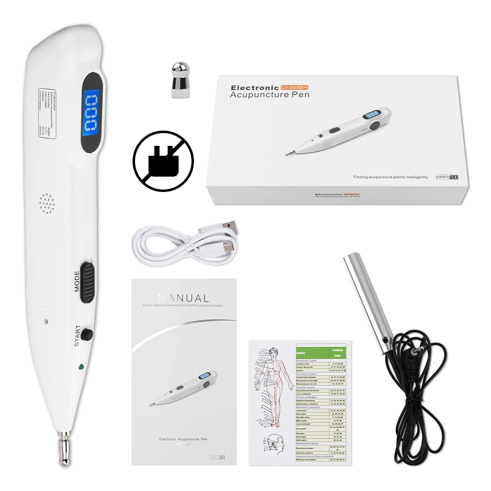Acupuncture Pen Electronic Muscle Stimulator for Home Relaxation Therapy Relaxation Treatment with Display B Tidesmit