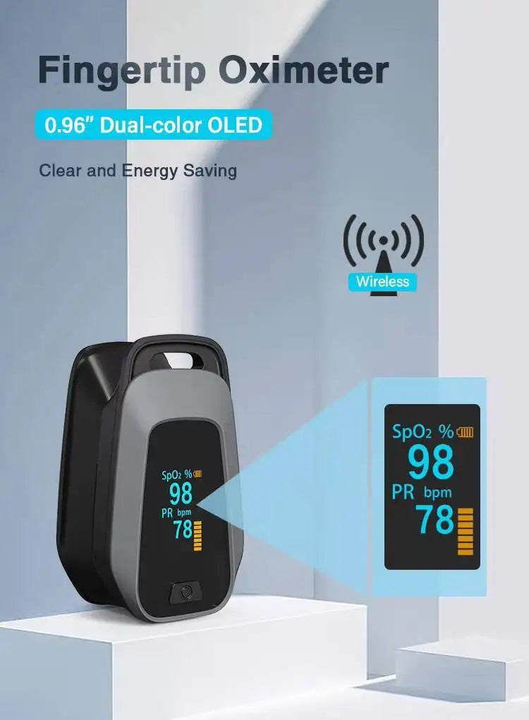 JYouCare Bluetooth APP Control Wireless Saturation Portable spo2 PR fingertip Heart Rate Finger oximetro De Dedo pulse Oximeter