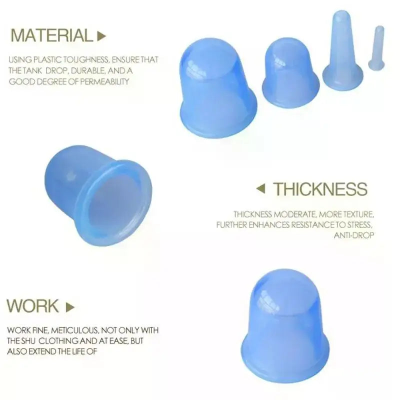 Silicone Vacuum Cupping Set for Facial Lift and Deep Tissue Recovery Back Massage Instrument Tidesmit