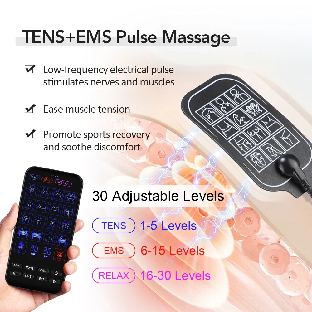 TENS Muscle Stimulator for Deep Tissue Pain Relief - Rechargeable Black Massage Chairs Tidesmit