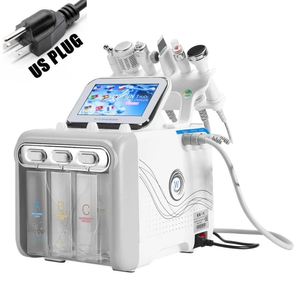 Hydro Dermabrasion 6-in-1 Facial Spa Device - Professional Skincare Body Shaping Massage Equipment US PLUG Tidesmit