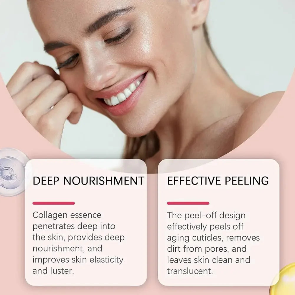 Tidesmit Collagen Overnight Wrapping Peel Off Mask texture close-up for deep hydration and night skincare routine