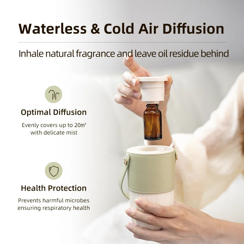Waterless Essential Oil Aroma Diffuser Air Humidifier Small USB Rechargeable Fragrance Diffuser Machine Portable Car Home