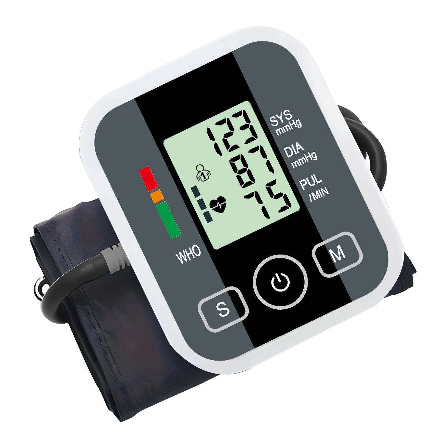 Automatic Upper Arm Blood Pressure Monitor Digital Sphygmomanometer Tensiometer Pulse Heart Rate Health Meter