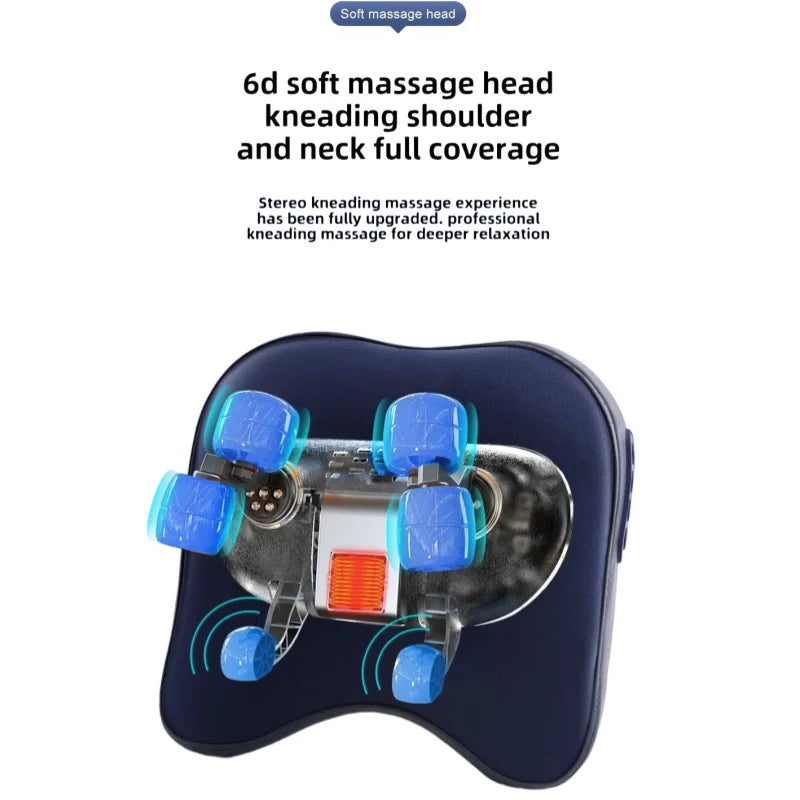 Shiatsu Neck Massager Wireless Rechargeable Heat Therapy - Tidesmit Relaxation Treatment Tidesmit