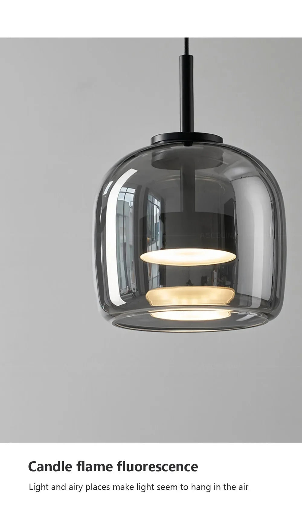Modern Nordic Glass Ring Light | LED Adjustable Pendant Fixture Tidesmit