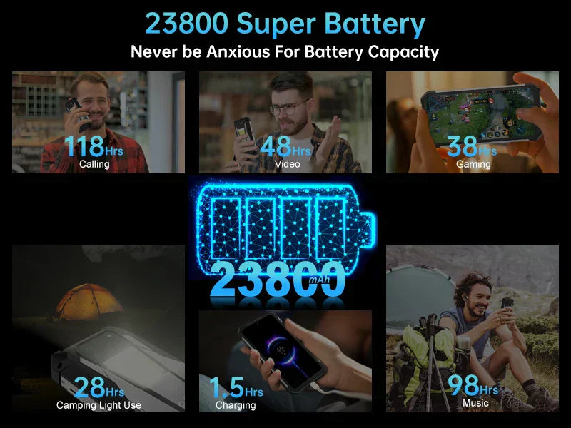 Unihertz 8849 Tank 3 by Smartphone 5G 32GB+512GB 200MP 120Hz 23800mAh 120W Charger Cell Phone Dimensity 8200 Mobile Phone Tidesmit