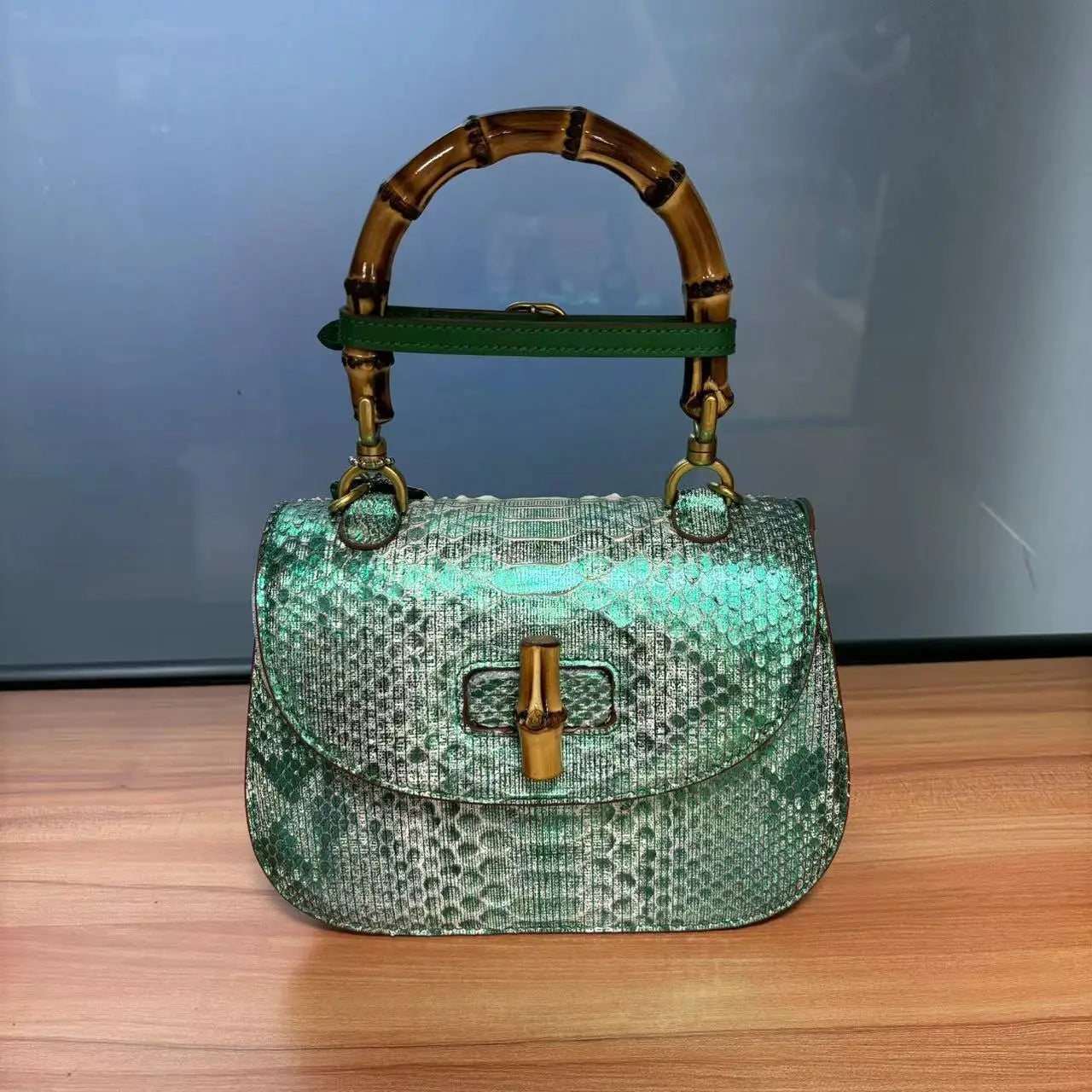 New Fashionable Women's Handbag Hand-held Bamboo Versatile Crossbody Bags Female Genuine Leather Handbags Woman Bags Top-handles