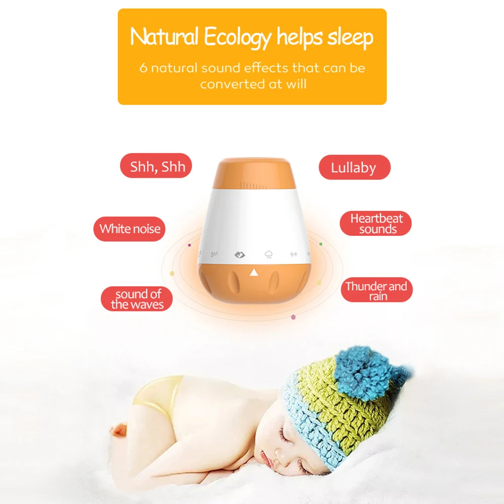 Smart Baby Sleep Soother White Noise Sound Machine for Infants Toddlers with 6 Soothing Sounds Intelligent Voice Activated