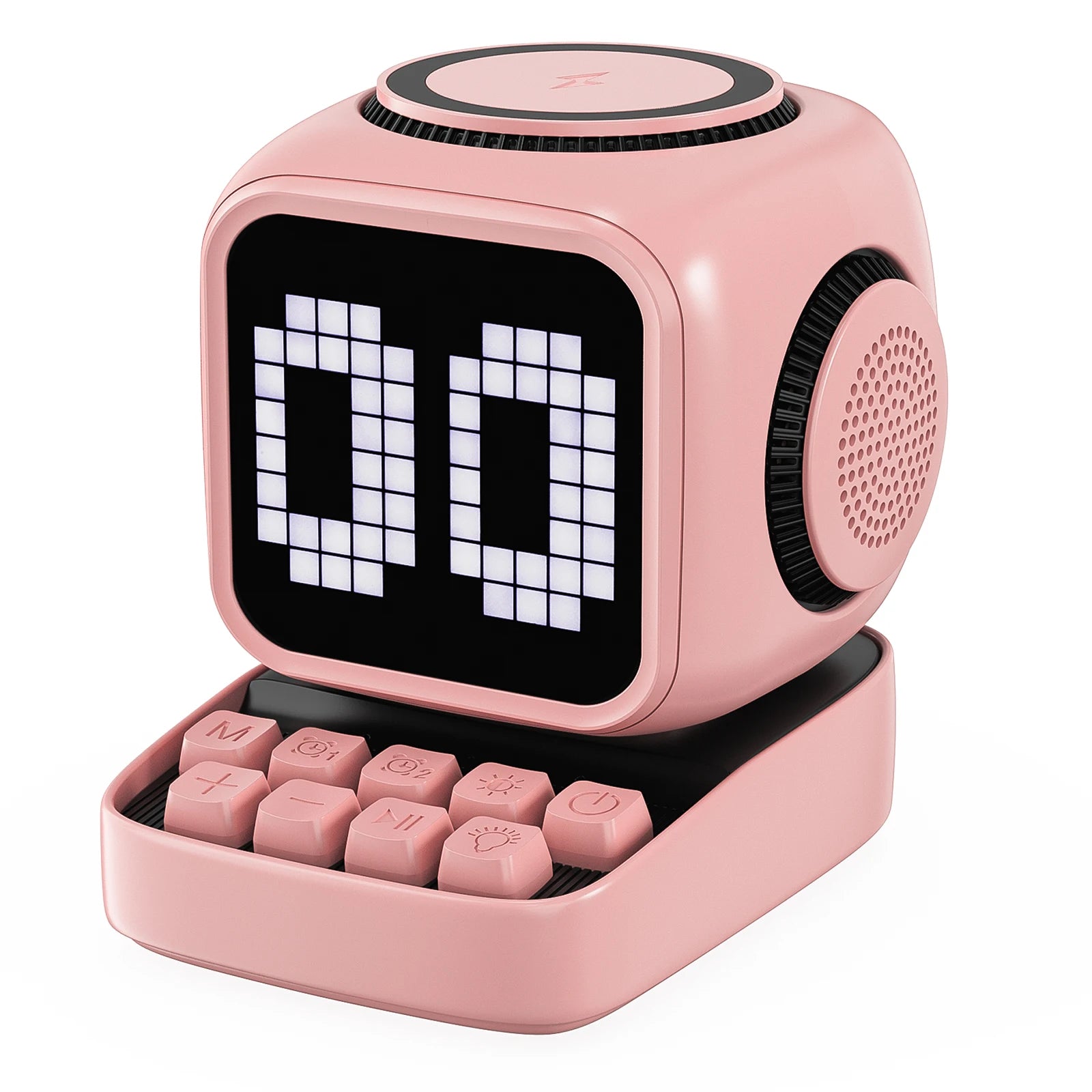 Portable Bluetooth Speaker with 15W Wireless Charger and LED Clock Tidesmit