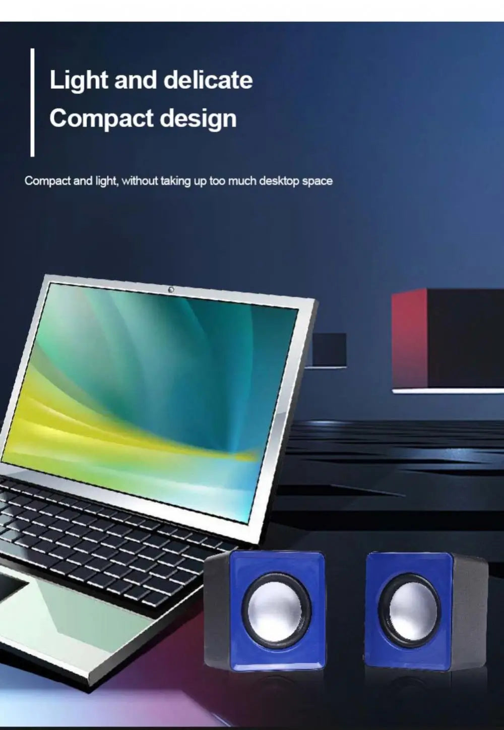 Stereo PC Soundbar - Wireless Audio Speaker for Laptop & Desktop Tidesmit