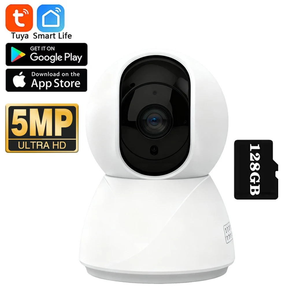 5MP 2K Tuya Smart Mini WiFi IP Camera Indoor Wireless Surveillance Auto Tracking Of Human Home Security CCTV Baby Pet Monitor