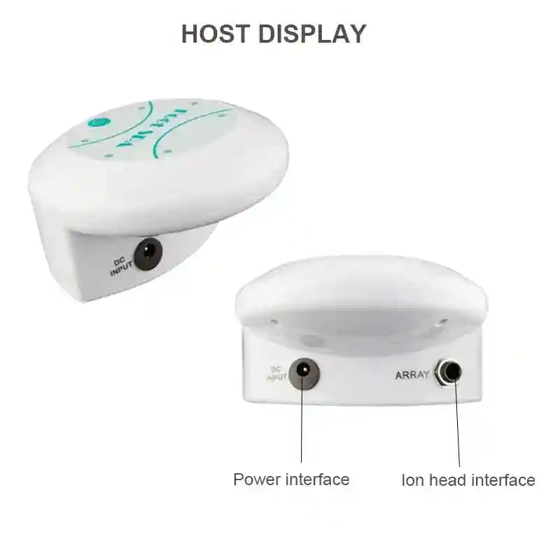 White mini ionic foot detox spa machine host with power and ion array ports for home therapy cleanse.