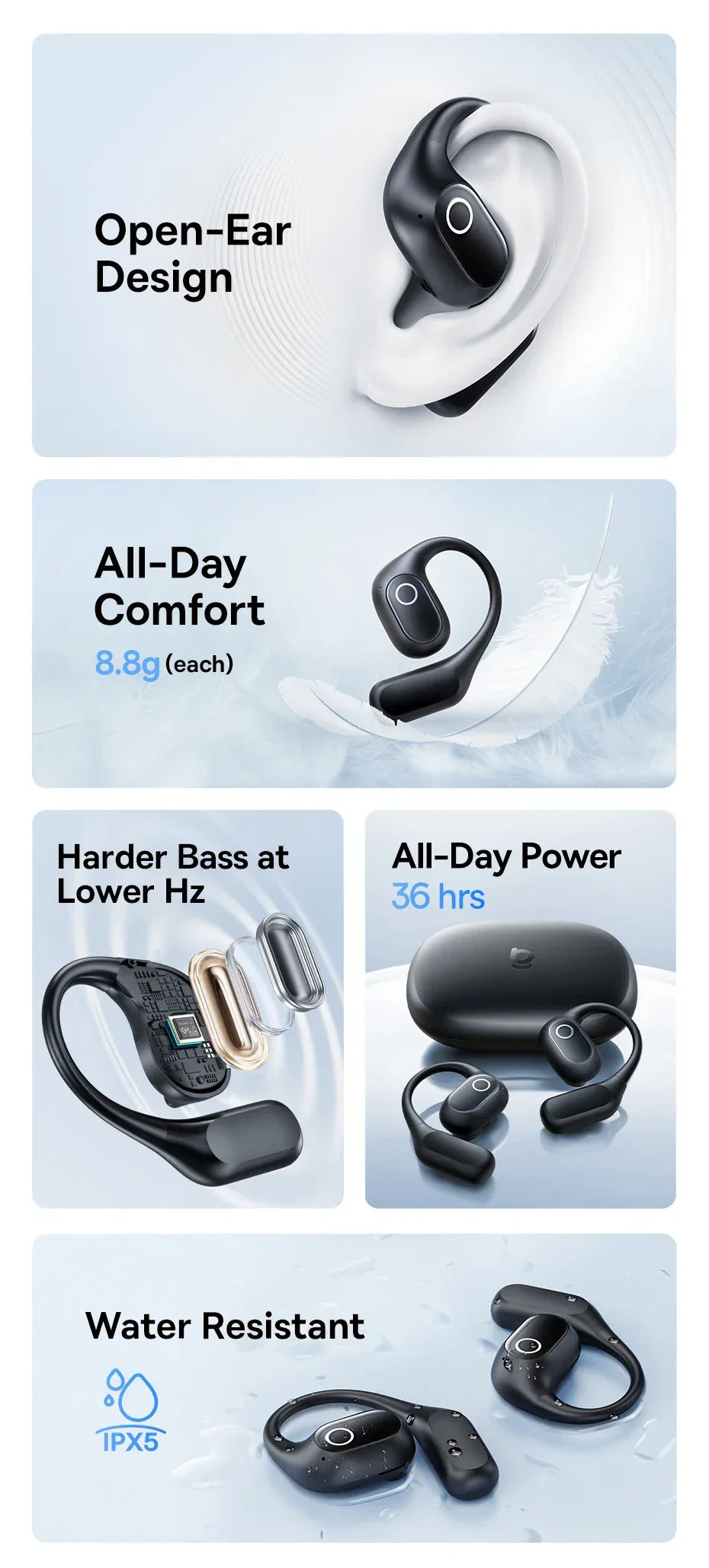 Open Ear Bluetooth Wireless Sports Headphones IPX5 by Tidesmit Tidesmit