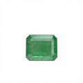 Green octagon emerald-cut gemstone, loose stone with clear facets and polished luster