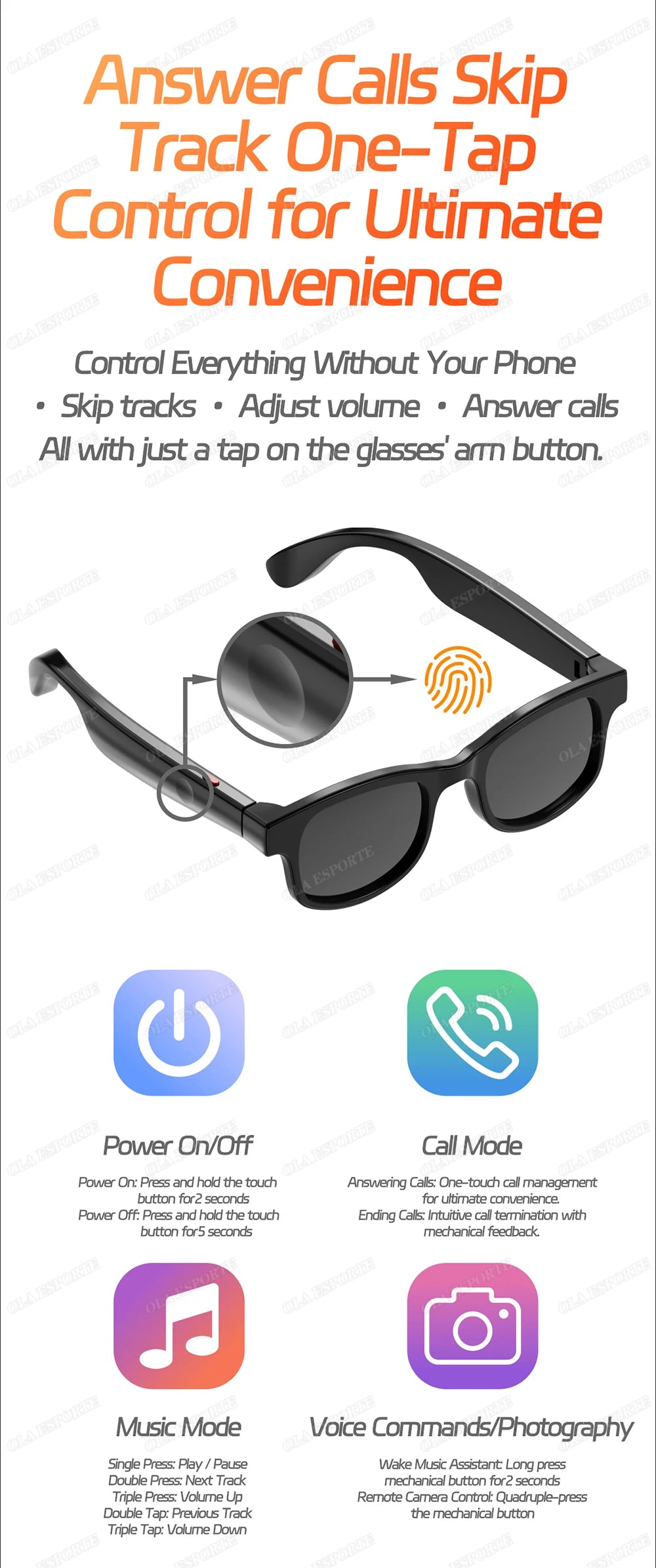 Smart Glasses Bluetooth Audio - IP68 Waterproof VR Immersive Tech Tidesmit