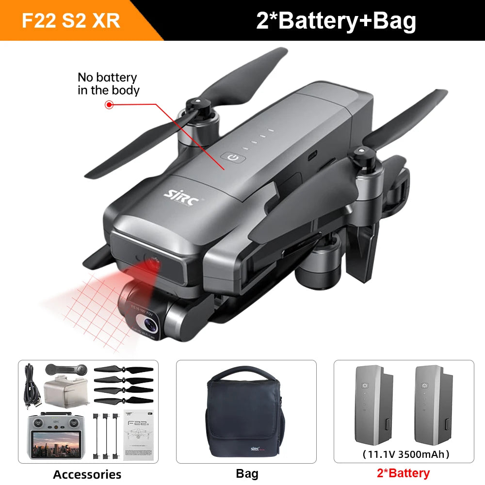 4K GPS Drone With Gimbal – Professional Obstacle Avoidance Quadcopter F22 S2 XR 2B CB Tidesmit