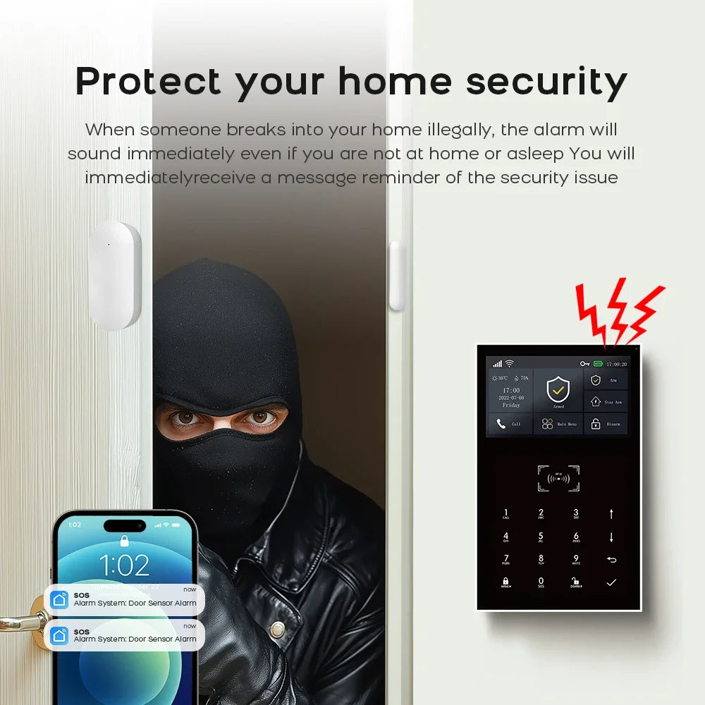 4G Smart Alarm Security System | Tuya App-Controlled Protection Kit Tidesmit