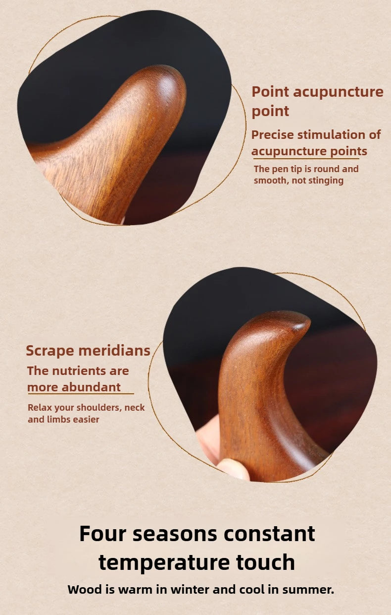 Sandalwood Gua Sha Tool for Back and Neck Muscle Relief by Tidesmit Back Massage Instrument Tidesmit
