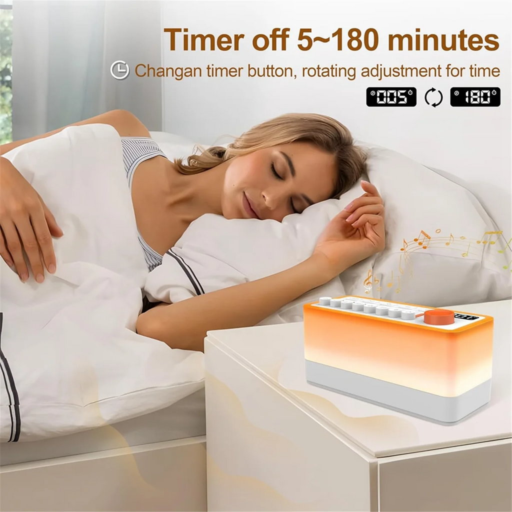 HIHI White Noise Sleep Sound Machine with 8 , Portable Bluetooth Speaker, 12 Colors Night Lights