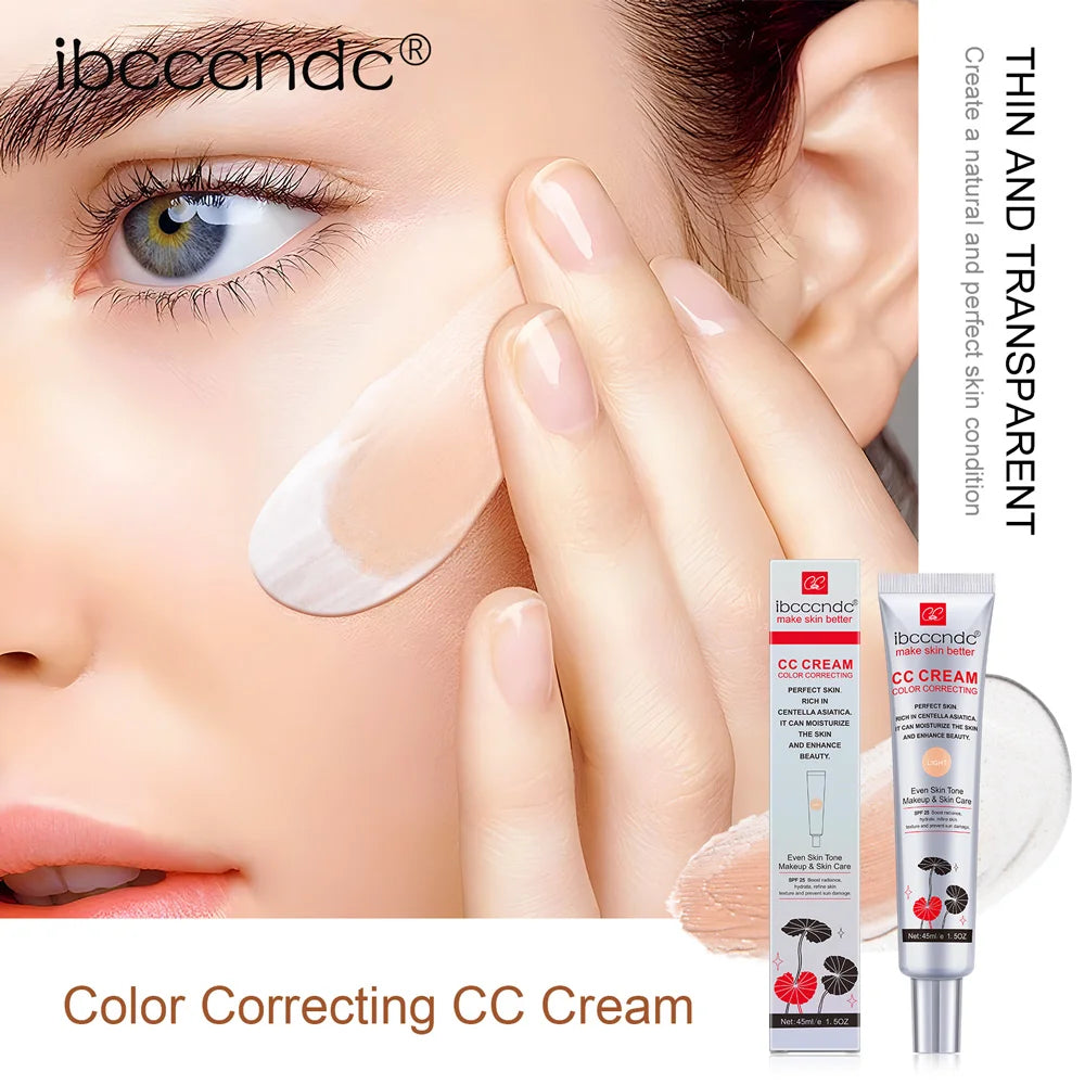 Tidesmit 45ml CC Cream texture close-up featuring Centella Asiatica for natural concealing and color correction