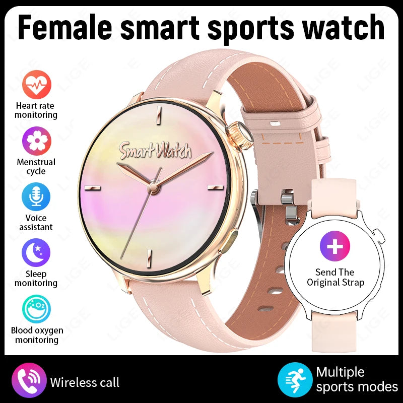 LIGE Sports Smart Watch for Women Wireless Call Heart Rate Sleep Monitor Multiple Sports Modes for Running Yoga Fitness Ladie