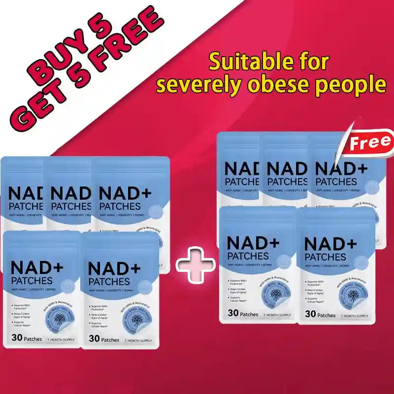 30pcs NAD+ weight management patches in blue pouches for easy body care and wellness support.