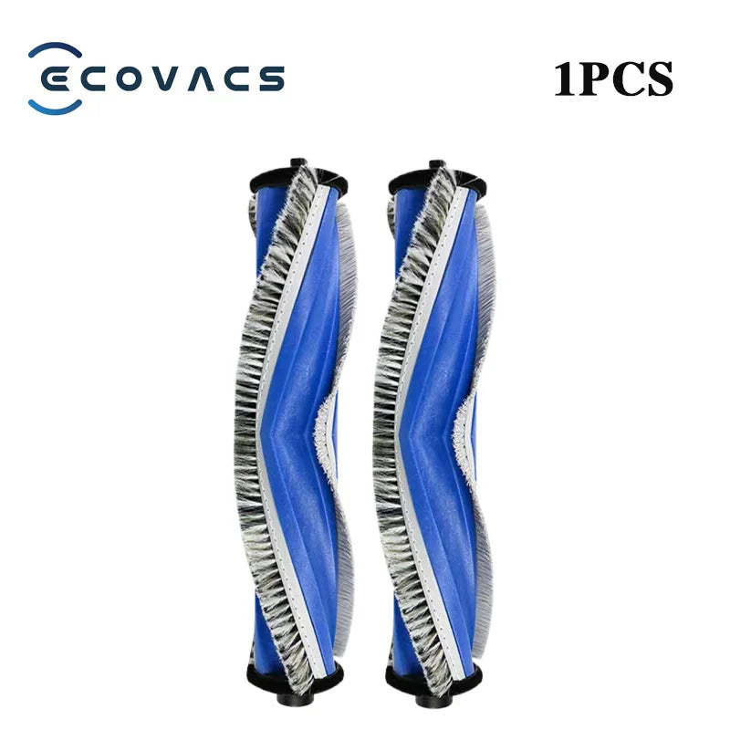 Replacement roller brush pair for robot vacuum, blue bristles with gray ridged edges