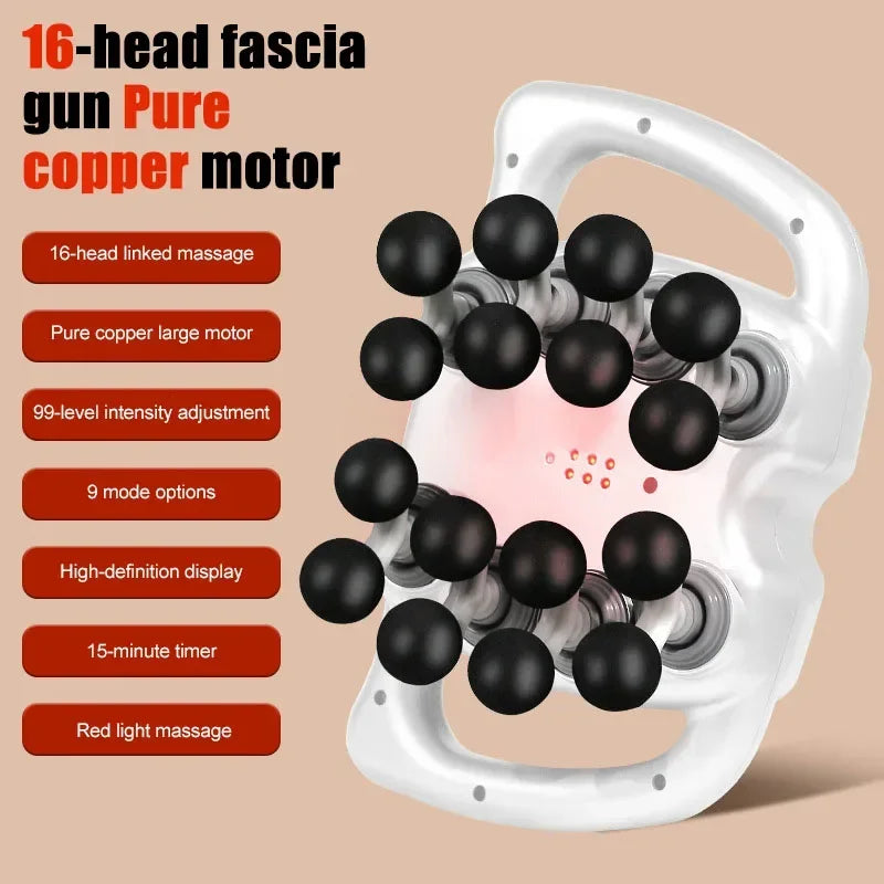 Tidesmit Percussive Therapy Massage Gun - 16-24 Speed Deep Tissue Recovery Fascia Gun White-16 Tidesmit