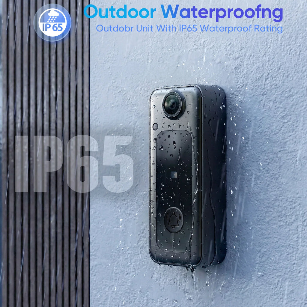 Wireless Video Doorbell With Screen 4.3'' IP65 HD Smart Intercom 2.4G NoWIFI Visible Outdoor Doorbell Two-Way Audio Night Vision