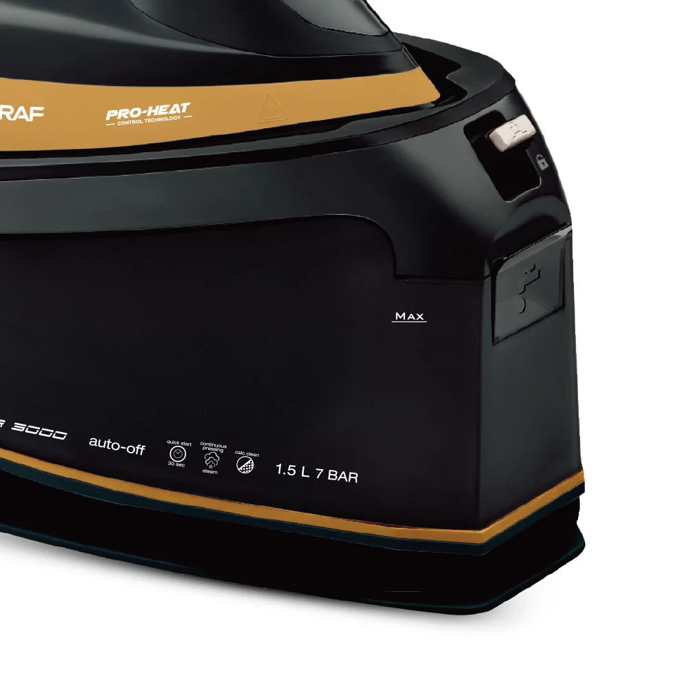 Tidesmit 3000W steam iron features a durable nonstick ceramic soleplate, anti-drip system, and self-cleaning function
