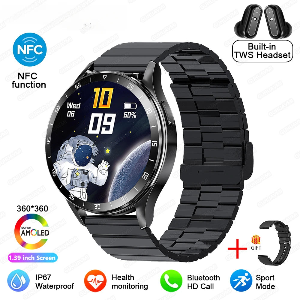 New X10 Headset Smart Watch TWS 2 in 1 Wireless Bluetooth Earphone Blood Pressure Heart Rate Testing Sport Music Smartwatch