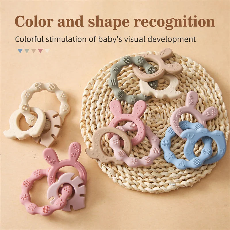 Baby Silicone Rabbit Bracelet Teether Toys BPA Free Nursing Teething Toys Food Grade Silicone Newborn Teething Toys Baby Gift