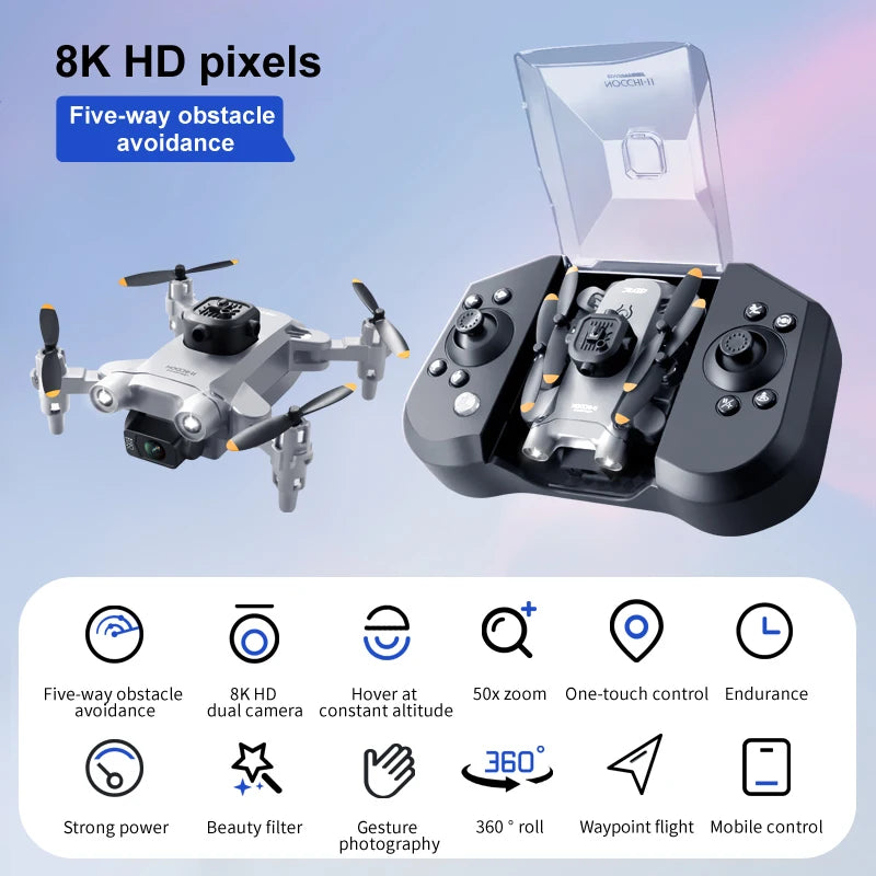 Mini 4K Camera Drone With Obstacle Avoidance - Foldable & Compact WHITE China Mainland Tidesmit
