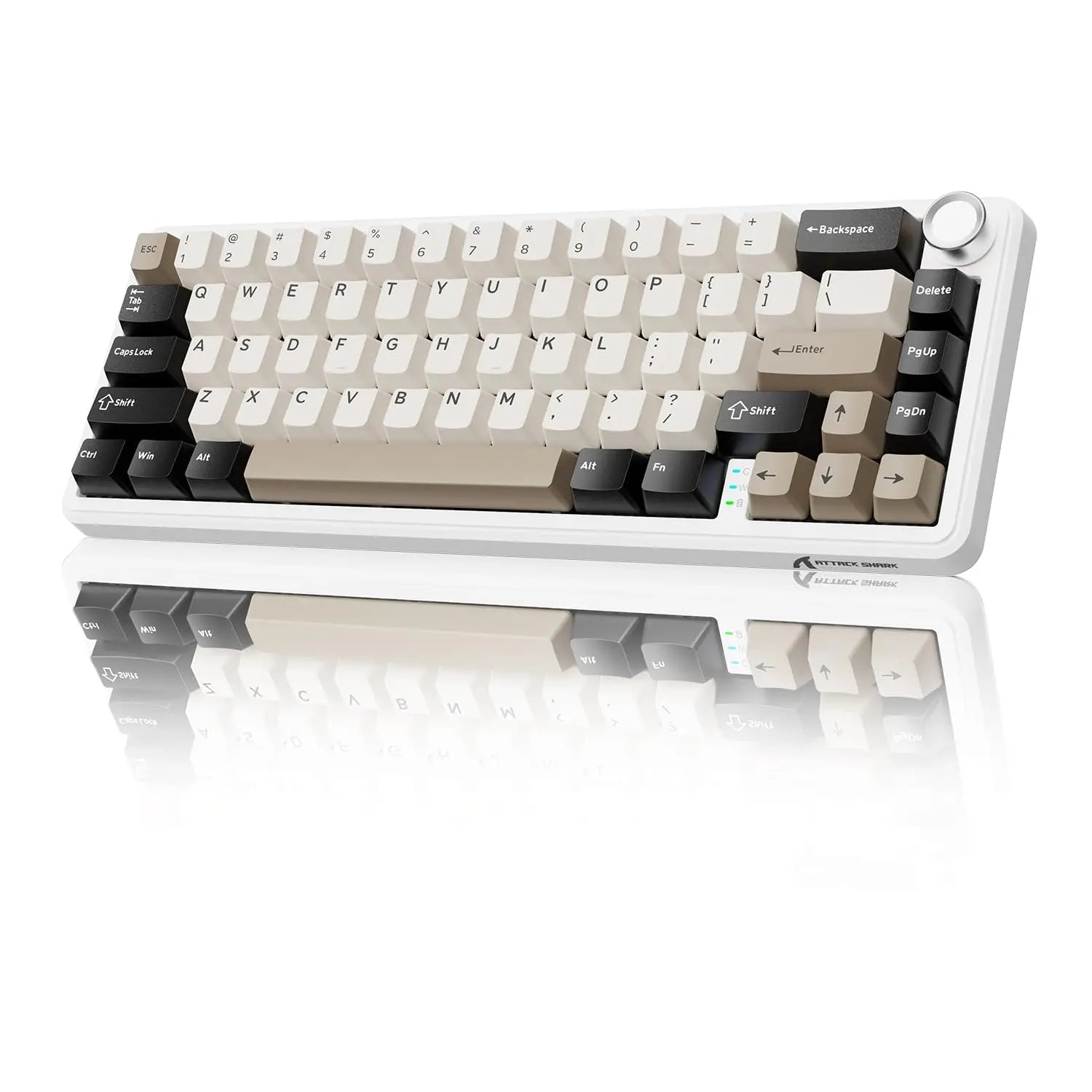 ATTACK SHARK X66 65% Wireless Mechanical Keyboard with Knob, 66 Keys Gasket Hot Swap RGB Gaming Keyboard, Linear Switch,